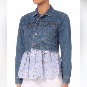 Sea New York Womens Denim Jacket with Eyelets design Sz XS